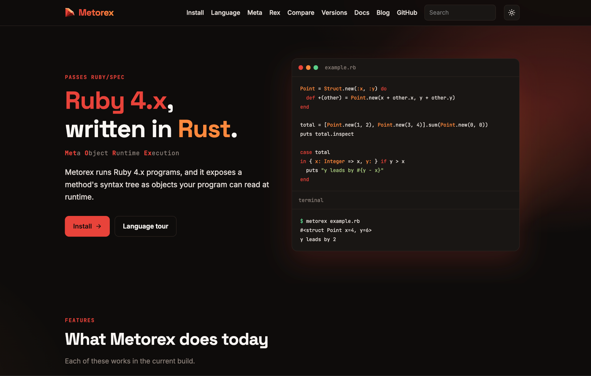 Metorex programming language